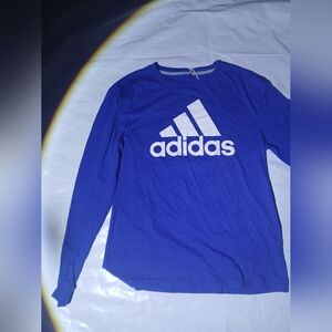 Adidas Blue Long Sleeve Logo Shirt